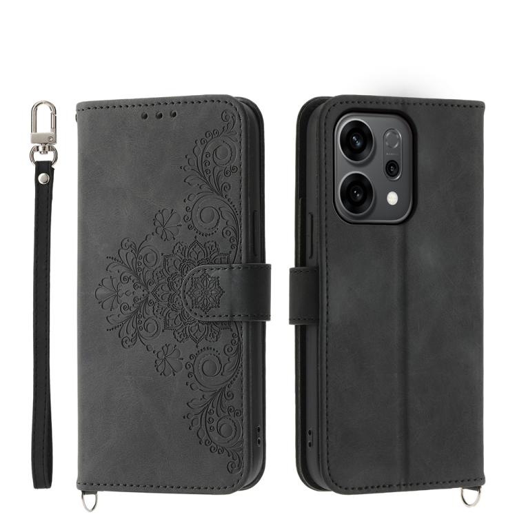 Skin Feel Flowers Embossed Wallet Leather Phone Case, For OPPO A6 Pro 4G / 5G Global / F31 5G, For OPPO Reno14 Global / Reno14 F 5G, For OPPO A5x 5G / A3 4G / 5G / A3x 4G / 5G, For OPPO A5 5G Global / A3 Pro 5G
