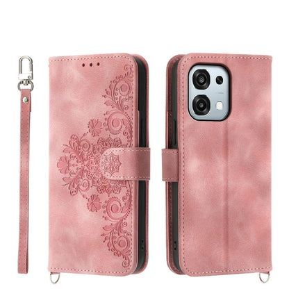 Skin Feel Flowers Embossed Wallet Leather Phone Case, For OPPO A6 Pro 4G / 5G Global / F31 5G, For OPPO Reno14 Global / Reno14 F 5G, For OPPO A5x 5G / A3 4G / 5G / A3x 4G / 5G, For OPPO A5 5G Global / A3 Pro 5G
