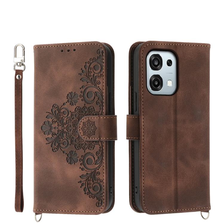 Skin Feel Flowers Embossed Wallet Leather Phone Case, For OPPO A6 Pro 4G / 5G Global / F31 5G, For OPPO Reno14 Global / Reno14 F 5G, For OPPO A5x 5G / A3 4G / 5G / A3x 4G / 5G, For OPPO A5 5G Global / A3 Pro 5G