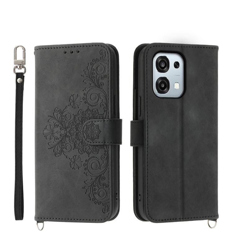 Skin Feel Flowers Embossed Wallet Leather Phone Case, For OPPO A6 Pro 4G / 5G Global / F31 5G, For OPPO Reno14 Global / Reno14 F 5G, For OPPO A5x 5G / A3 4G / 5G / A3x 4G / 5G, For OPPO A5 5G Global / A3 Pro 5G