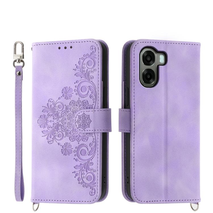 Skin Feel Flowers Embossed Wallet Leather Phone Case, For OPPO Reno16 F 5G / Reno16 FS 5G, For OPPO Reno15 F 5G, For OPPO Reno15 5G / Reno 15c 5G, For OPPO A6x 5G / A6 5G Global