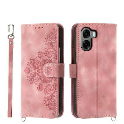 Skin Feel Flowers Embossed Wallet Leather Phone Case, For OPPO Reno16 F 5G / Reno16 FS 5G, For OPPO Reno15 F 5G, For OPPO Reno15 5G / Reno 15c 5G, For OPPO A6x 5G / A6 5G Global