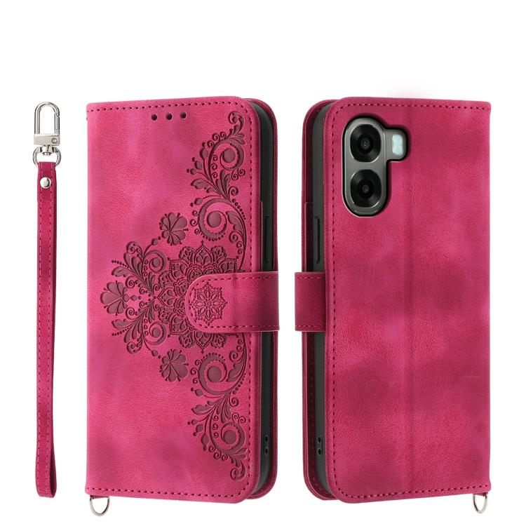 Skin Feel Flowers Embossed Wallet Leather Phone Case, For OPPO Reno16 F 5G / Reno16 FS 5G, For OPPO Reno15 F 5G, For OPPO Reno15 5G / Reno 15c 5G, For OPPO A6x 5G / A6 5G Global