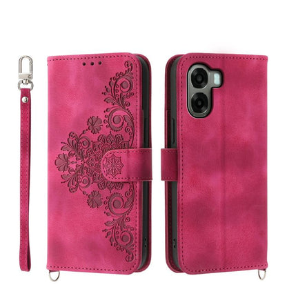 Skin Feel Flowers Embossed Wallet Leather Phone Case, For OPPO Reno16 F 5G / Reno16 FS 5G, For OPPO Reno15 F 5G, For OPPO Reno15 5G / Reno 15c 5G, For OPPO A6x 5G / A6 5G Global