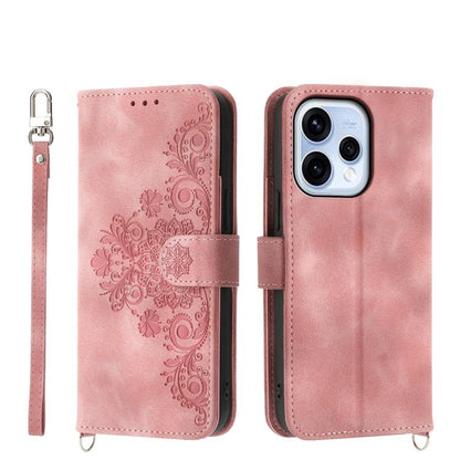 Skin Feel Flowers Embossed Wallet Leather Phone Case, For OPPO Reno16 F 5G / Reno16 FS 5G, For OPPO Reno15 F 5G, For OPPO Reno15 5G / Reno 15c 5G, For OPPO A6x 5G / A6 5G Global