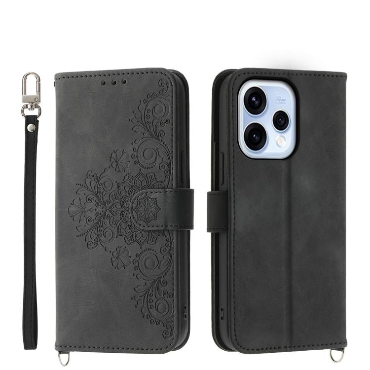 Skin Feel Flowers Embossed Wallet Leather Phone Case, For OPPO Reno16 F 5G / Reno16 FS 5G, For OPPO Reno15 F 5G, For OPPO Reno15 5G / Reno 15c 5G, For OPPO A6x 5G / A6 5G Global