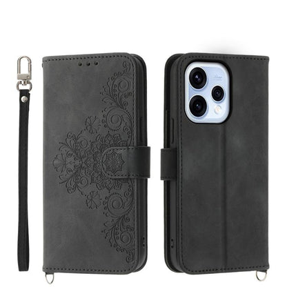 Skin Feel Flowers Embossed Wallet Leather Phone Case, For OPPO Reno16 F 5G / Reno16 FS 5G, For OPPO Reno15 F 5G, For OPPO Reno15 5G / Reno 15c 5G, For OPPO A6x 5G / A6 5G Global