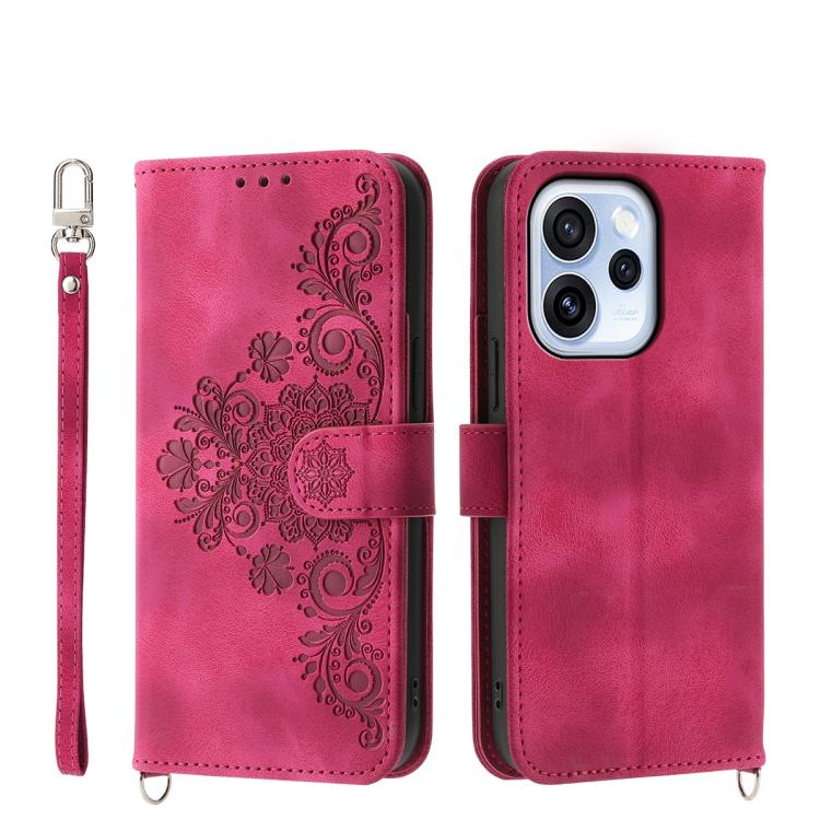 Skin Feel Flowers Embossed Wallet Leather Phone Case, For OPPO Reno16 F 5G / Reno16 FS 5G, For OPPO Reno15 F 5G, For OPPO Reno15 5G / Reno 15c 5G, For OPPO A6x 5G / A6 5G Global