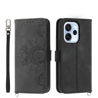 Skin Feel Flowers Embossed Wallet Leather Phone Case, For OPPO Reno16 F 5G / Reno16 FS 5G, For OPPO Reno15 F 5G, For OPPO Reno15 5G / Reno 15c 5G, For OPPO A6x 5G / A6 5G Global