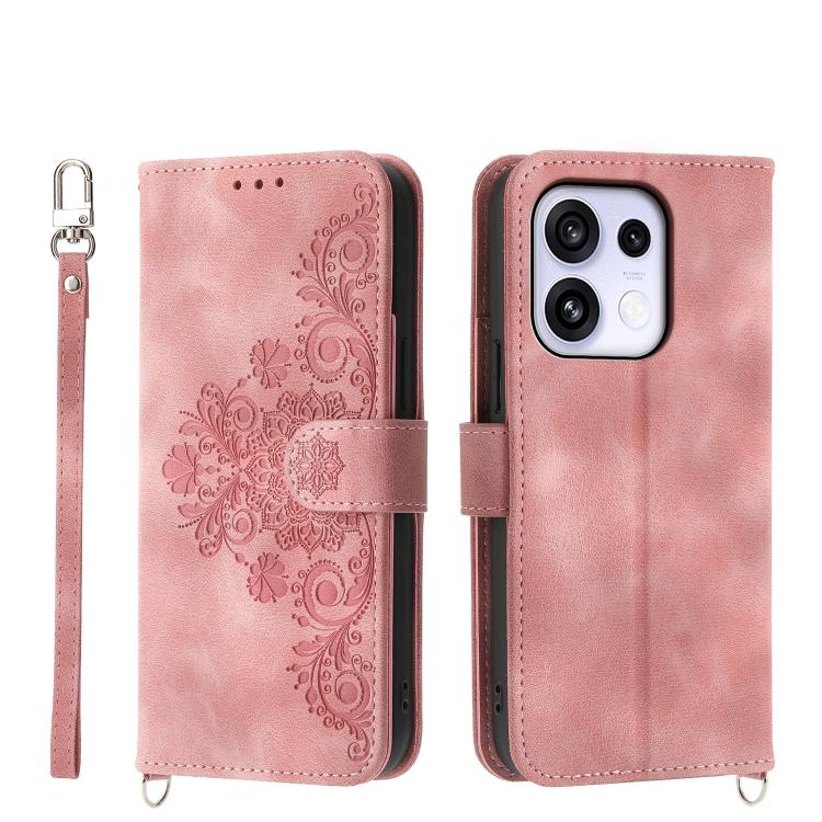 Skin Feel Flowers Embossed Wallet Leather Phone Case, For OPPO Reno16 F 5G / Reno16 FS 5G, For OPPO Reno15 F 5G, For OPPO Reno15 5G / Reno 15c 5G, For OPPO A6x 5G / A6 5G Global