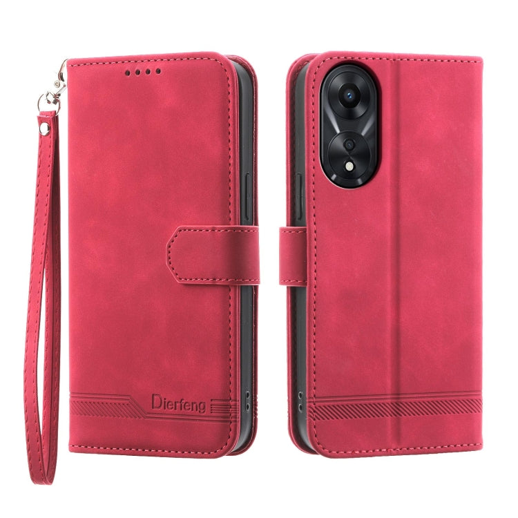 Dierfeng Dream Line TPU Hybrid PU Leather Phone Case, For OPPO A78 5G Global/A58x Global/A1x 5G, For OPPO A79 5G