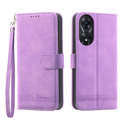 Dierfeng Dream Line TPU Hybrid PU Leather Phone Case, For OPPO A78 5G Global/A58x Global/A1x 5G, For OPPO A79 5G