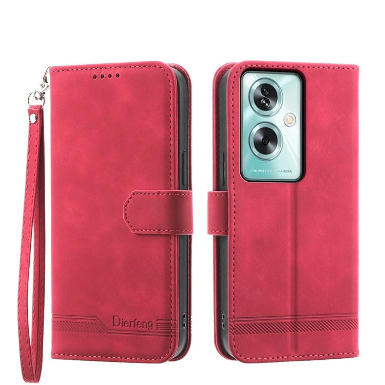 Dierfeng Dream Line TPU Hybrid PU Leather Phone Case, For OPPO A78 5G Global/A58x Global/A1x 5G, For OPPO A79 5G