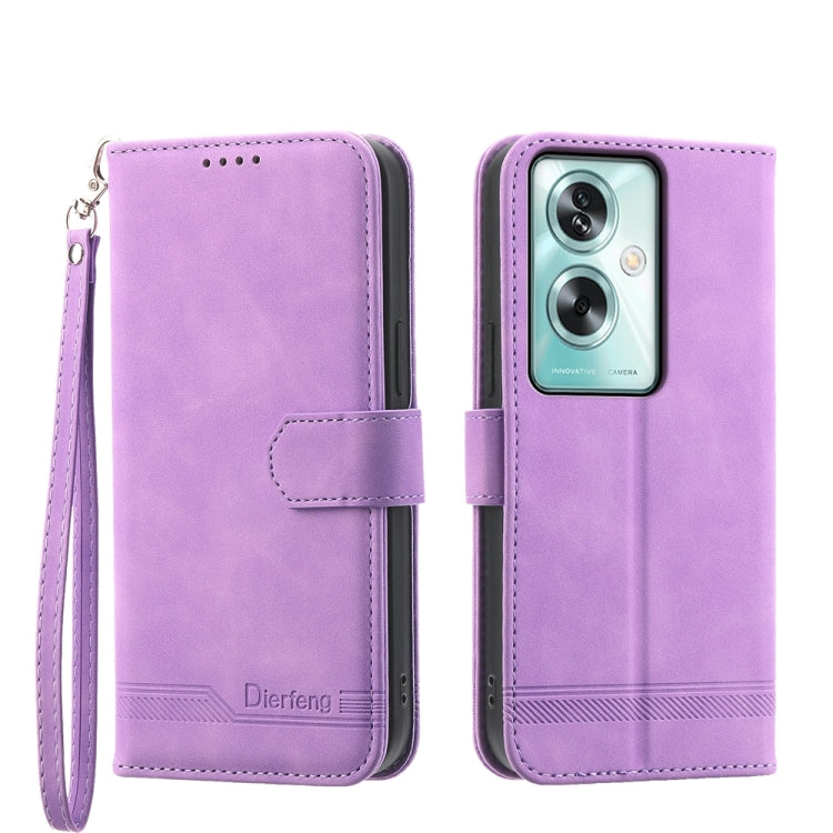 Dierfeng Dream Line TPU Hybrid PU Leather Phone Case, For OPPO A78 5G Global/A58x Global/A1x 5G, For OPPO A79 5G