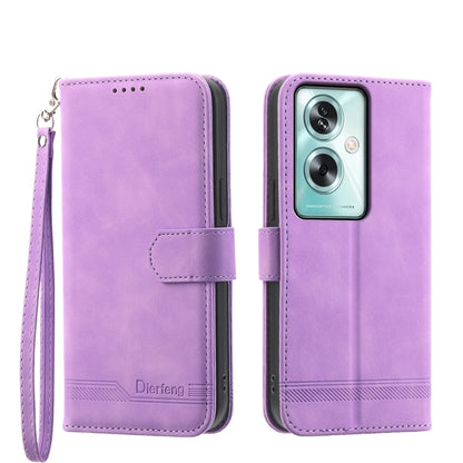 Dierfeng Dream Line TPU Hybrid PU Leather Phone Case, For OPPO A78 5G Global/A58x Global/A1x 5G, For OPPO A79 5G