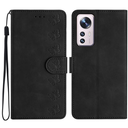 Seven Butterflies Embossed Leather Phone Case, For Xiaomi Redmi 10C, For Xiaomi Redmi Note 11 5G, For Xiaomi Redmi 10 2022, For Xiaomi 12 Pro