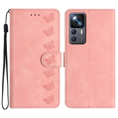 Seven Butterflies Embossed Leather Phone Case, For Xiaomi Redmi Note 12 5G Global, For Xiaomi 13 Pro, For Xiaomi 13, For Xiaomi 12T / 12T Pro