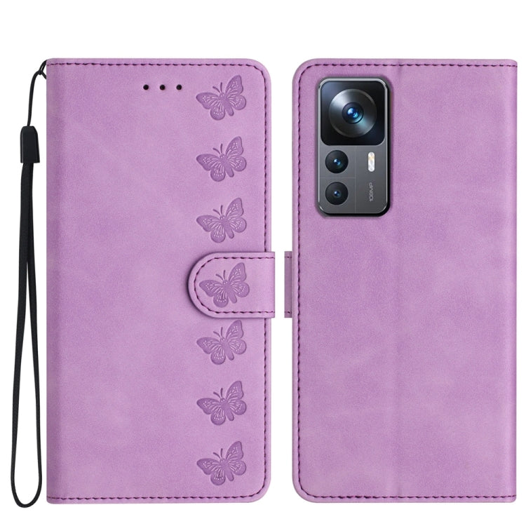 Seven Butterflies Embossed Leather Phone Case, For Xiaomi Redmi Note 12 5G Global, For Xiaomi 13 Pro, For Xiaomi 13, For Xiaomi 12T / 12T Pro