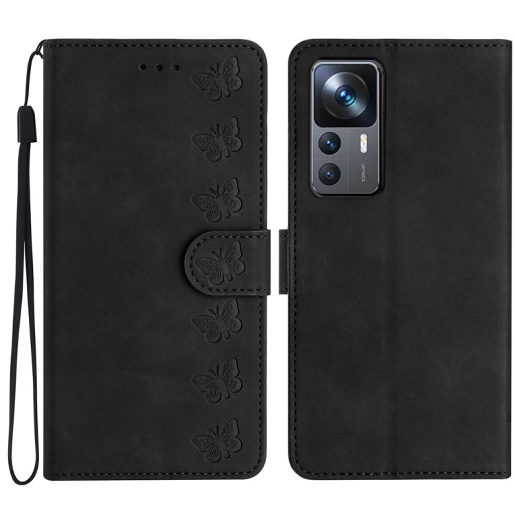Seven Butterflies Embossed Leather Phone Case, For Xiaomi Redmi Note 12 5G Global, For Xiaomi 13 Pro, For Xiaomi 13, For Xiaomi 12T / 12T Pro