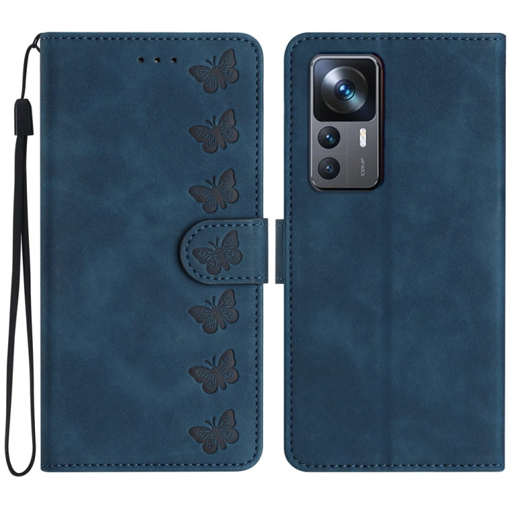 Seven Butterflies Embossed Leather Phone Case, For Xiaomi Redmi Note 12 5G Global, For Xiaomi 13 Pro, For Xiaomi 13, For Xiaomi 12T / 12T Pro