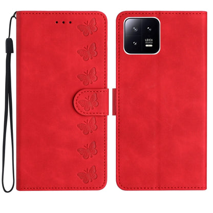 Seven Butterflies Embossed Leather Phone Case, For Xiaomi Redmi Note 12 5G Global, For Xiaomi 13 Pro, For Xiaomi 13, For Xiaomi 12T / 12T Pro