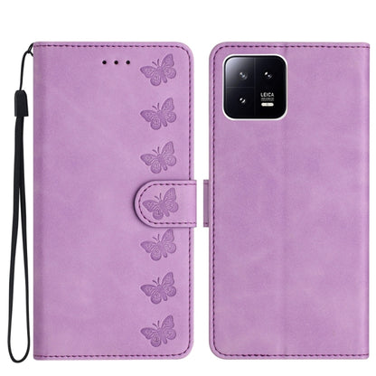 Seven Butterflies Embossed Leather Phone Case, For Xiaomi Redmi Note 12 5G Global, For Xiaomi 13 Pro, For Xiaomi 13, For Xiaomi 12T / 12T Pro