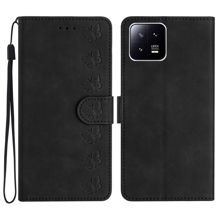 Seven Butterflies Embossed Leather Phone Case, For Xiaomi Redmi Note 12 5G Global, For Xiaomi 13 Pro, For Xiaomi 13, For Xiaomi 12T / 12T Pro