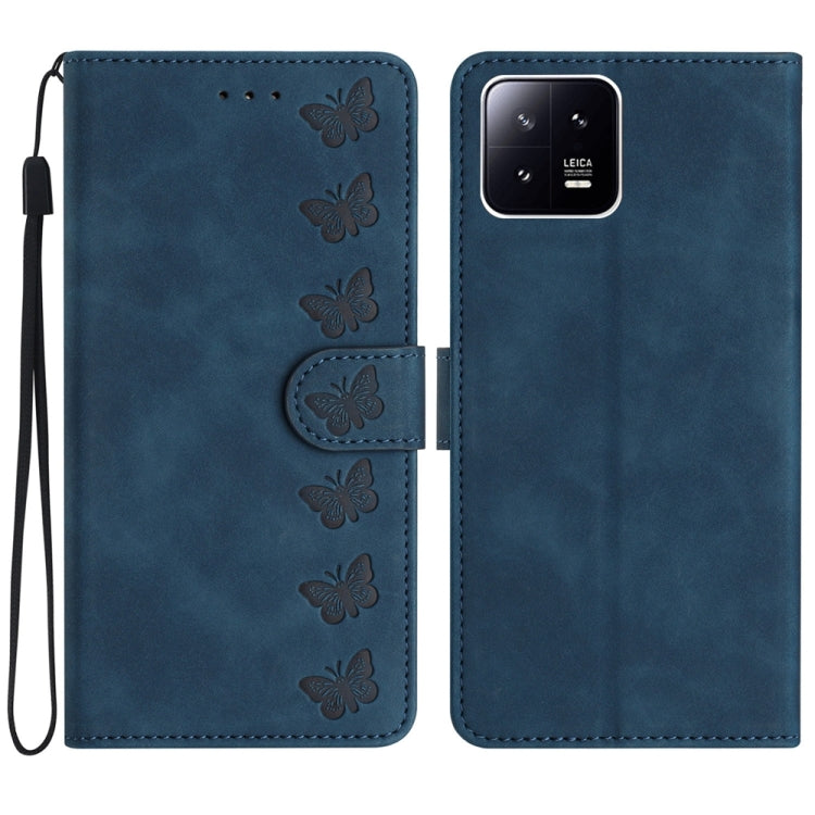 Seven Butterflies Embossed Leather Phone Case, For Xiaomi Redmi Note 12 5G Global, For Xiaomi 13 Pro, For Xiaomi 13, For Xiaomi 12T / 12T Pro