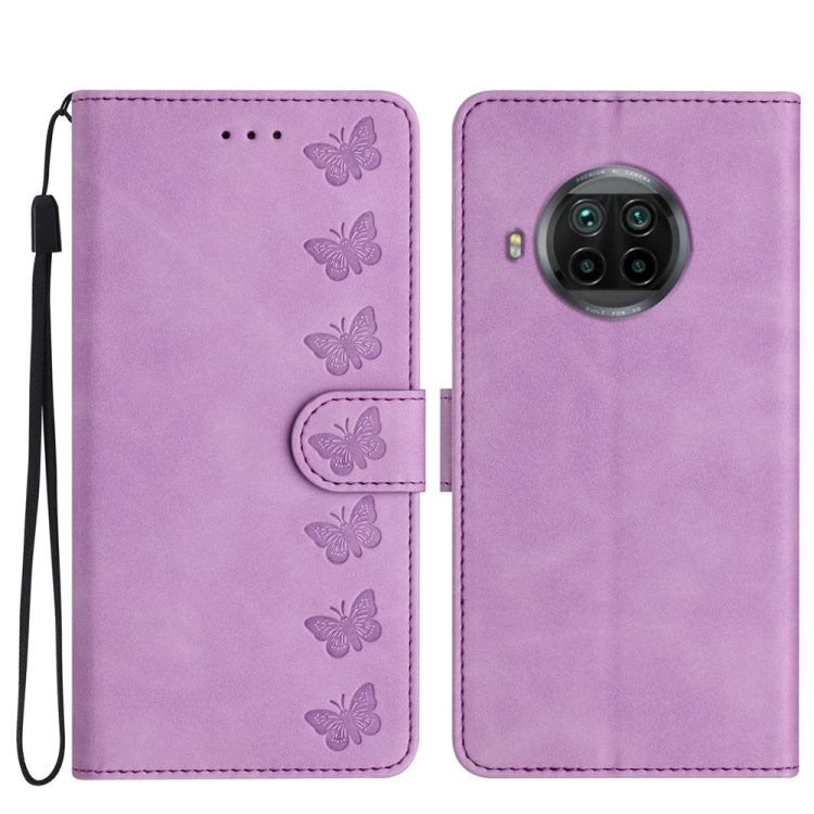 Seven Butterflies Embossed Leather Phone Case, For Xiaomi Redmi Note 9 5G / Note 9T, For Xiaomi Mi 10T Lite, For Xiaomi Mi 10T / 10T Pro, For Xiaomi Redmi 9A