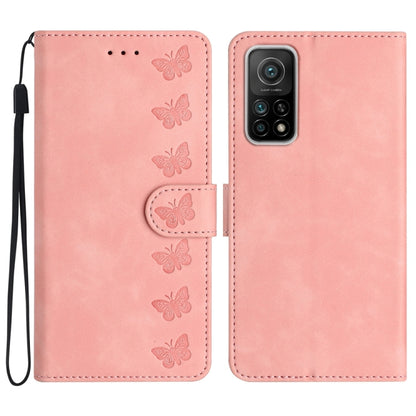 Seven Butterflies Embossed Leather Phone Case, For Xiaomi Redmi Note 9 5G / Note 9T, For Xiaomi Mi 10T Lite, For Xiaomi Mi 10T / 10T Pro, For Xiaomi Redmi 9A