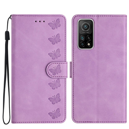 Seven Butterflies Embossed Leather Phone Case, For Xiaomi Redmi Note 9 5G / Note 9T, For Xiaomi Mi 10T Lite, For Xiaomi Mi 10T / 10T Pro, For Xiaomi Redmi 9A
