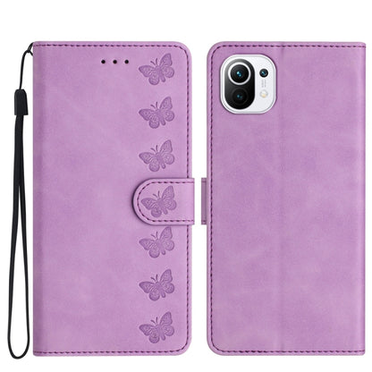Seven Butterflies Embossed Leather Phone Case, For Xiaomi Redmi 13C 4G, For Xiaomi 13T, For Xiaomi Mi 11 Lite, For Xiaomi Redmi Note 12 Pro 5G Global