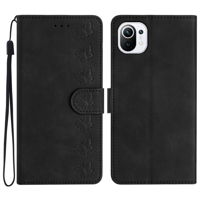 Seven Butterflies Embossed Leather Phone Case, For Xiaomi Redmi 13C 4G, For Xiaomi 13T, For Xiaomi Mi 11 Lite, For Xiaomi Redmi Note 12 Pro 5G Global