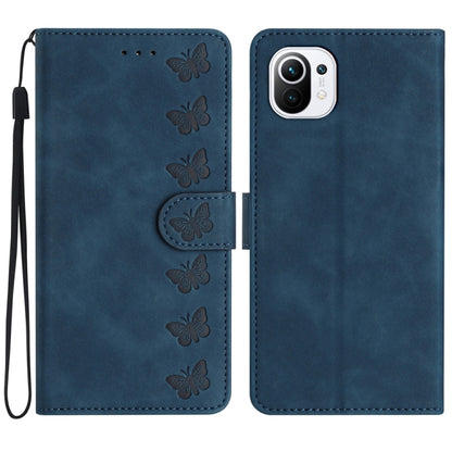 Seven Butterflies Embossed Leather Phone Case, For Xiaomi Redmi 13C 4G, For Xiaomi 13T, For Xiaomi Mi 11 Lite, For Xiaomi Redmi Note 12 Pro 5G Global