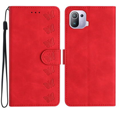 Seven Butterflies Embossed Leather Phone Case, For Xiaomi 11T / 11T Pro, For Xiaomi Redmi 10, For Xiaomi Mi 11 Ultra, For Xiaomi Mi 11 Pro