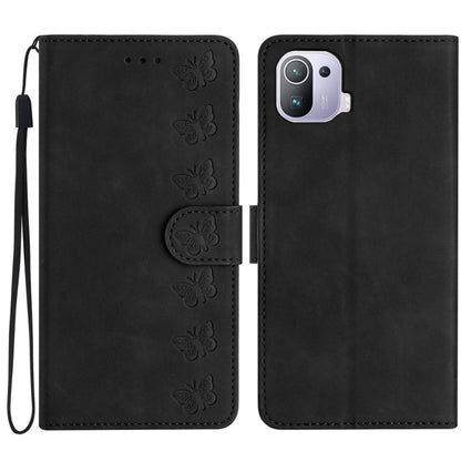 Seven Butterflies Embossed Leather Phone Case, For Xiaomi 11T / 11T Pro, For Xiaomi Redmi 10, For Xiaomi Mi 11 Ultra, For Xiaomi Mi 11 Pro