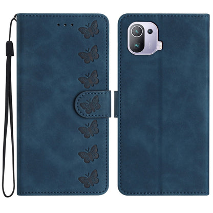 Seven Butterflies Embossed Leather Phone Case, For Xiaomi 11T / 11T Pro, For Xiaomi Redmi 10, For Xiaomi Mi 11 Ultra, For Xiaomi Mi 11 Pro