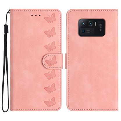 Seven Butterflies Embossed Leather Phone Case, For Xiaomi 11T / 11T Pro, For Xiaomi Redmi 10, For Xiaomi Mi 11 Ultra, For Xiaomi Mi 11 Pro