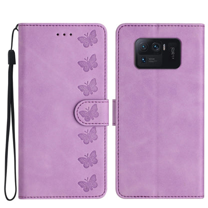 Seven Butterflies Embossed Leather Phone Case, For Xiaomi 11T / 11T Pro, For Xiaomi Redmi 10, For Xiaomi Mi 11 Ultra, For Xiaomi Mi 11 Pro