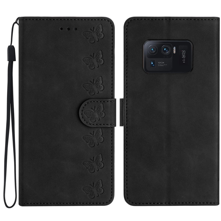 Seven Butterflies Embossed Leather Phone Case, For Xiaomi 11T / 11T Pro, For Xiaomi Redmi 10, For Xiaomi Mi 11 Ultra, For Xiaomi Mi 11 Pro