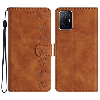 Seven Butterflies Embossed Leather Phone Case, For Xiaomi 11T / 11T Pro, For Xiaomi Redmi 10, For Xiaomi Mi 11 Ultra, For Xiaomi Mi 11 Pro