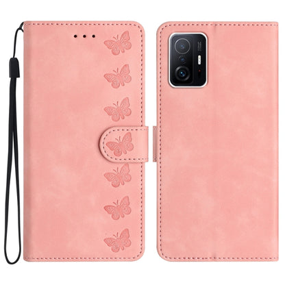 Seven Butterflies Embossed Leather Phone Case, For Xiaomi 11T / 11T Pro, For Xiaomi Redmi 10, For Xiaomi Mi 11 Ultra, For Xiaomi Mi 11 Pro