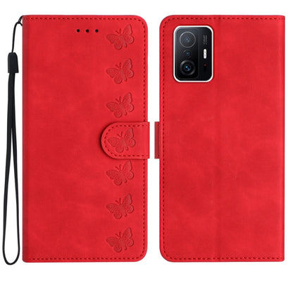 Seven Butterflies Embossed Leather Phone Case, For Xiaomi 11T / 11T Pro, For Xiaomi Redmi 10, For Xiaomi Mi 11 Ultra, For Xiaomi Mi 11 Pro
