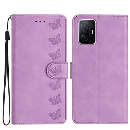 Seven Butterflies Embossed Leather Phone Case, For Xiaomi 11T / 11T Pro, For Xiaomi Redmi 10, For Xiaomi Mi 11 Ultra, For Xiaomi Mi 11 Pro