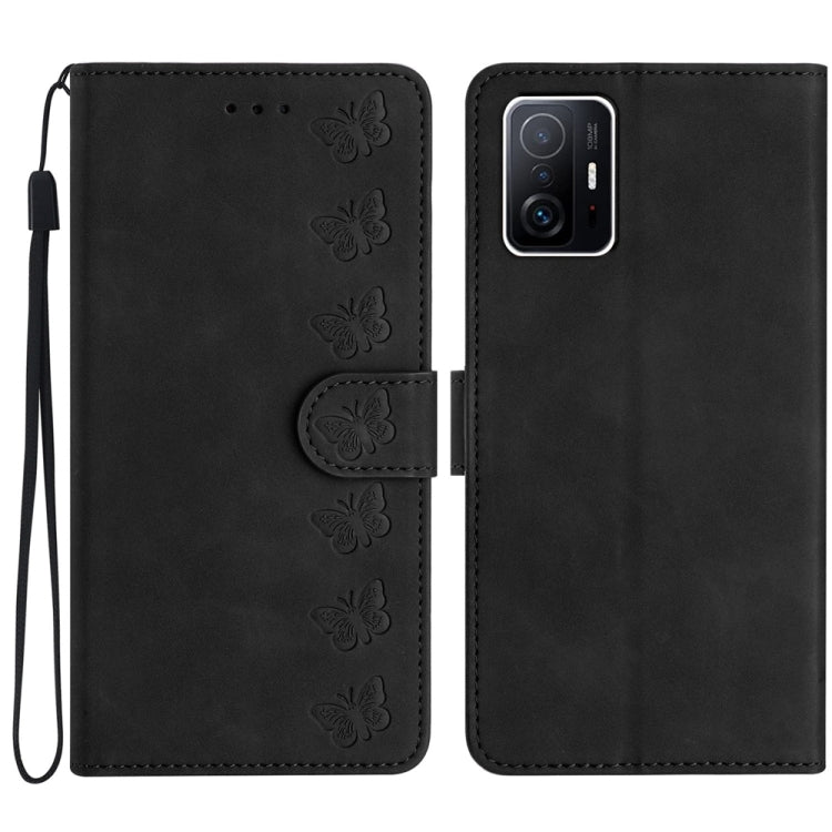 Seven Butterflies Embossed Leather Phone Case, For Xiaomi 11T / 11T Pro, For Xiaomi Redmi 10, For Xiaomi Mi 11 Ultra, For Xiaomi Mi 11 Pro