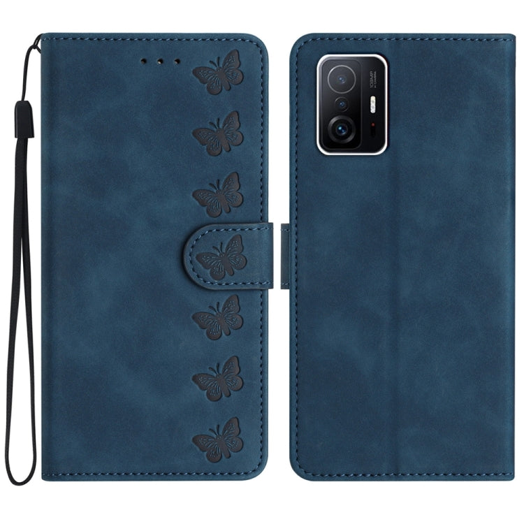 Seven Butterflies Embossed Leather Phone Case, For Xiaomi 11T / 11T Pro, For Xiaomi Redmi 10, For Xiaomi Mi 11 Ultra, For Xiaomi Mi 11 Pro
