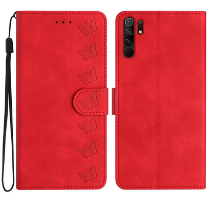 Seven Butterflies Embossed Leather Phone Case, For Xiaomi Redmi 9, For Xiaomi Redmi 9C, For Xiaomi Redmi Note 8T
