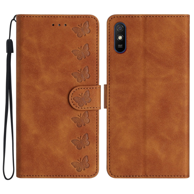 Seven Butterflies Embossed Leather Phone Case, For Xiaomi Redmi Note 9 5G / Note 9T, For Xiaomi Mi 10T Lite, For Xiaomi Mi 10T / 10T Pro, For Xiaomi Redmi 9A