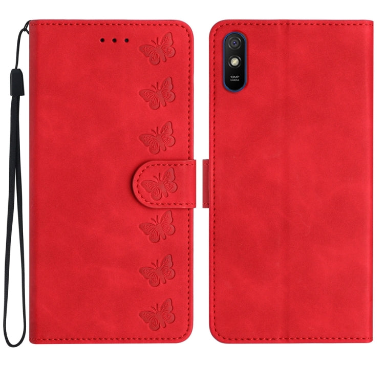 Seven Butterflies Embossed Leather Phone Case, For Xiaomi Redmi Note 9 5G / Note 9T, For Xiaomi Mi 10T Lite, For Xiaomi Mi 10T / 10T Pro, For Xiaomi Redmi 9A