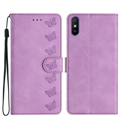 Seven Butterflies Embossed Leather Phone Case, For Xiaomi Redmi Note 9 5G / Note 9T, For Xiaomi Mi 10T Lite, For Xiaomi Mi 10T / 10T Pro, For Xiaomi Redmi 9A